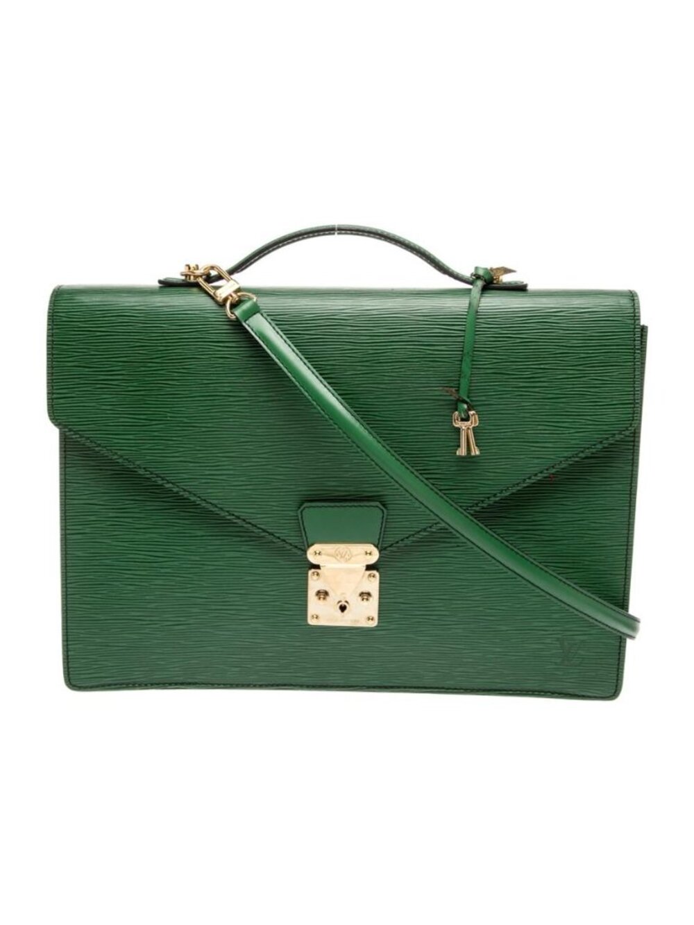 Louis Vuitton Green Epi Leather Briefcase Shoulder Bag Vintage 1992